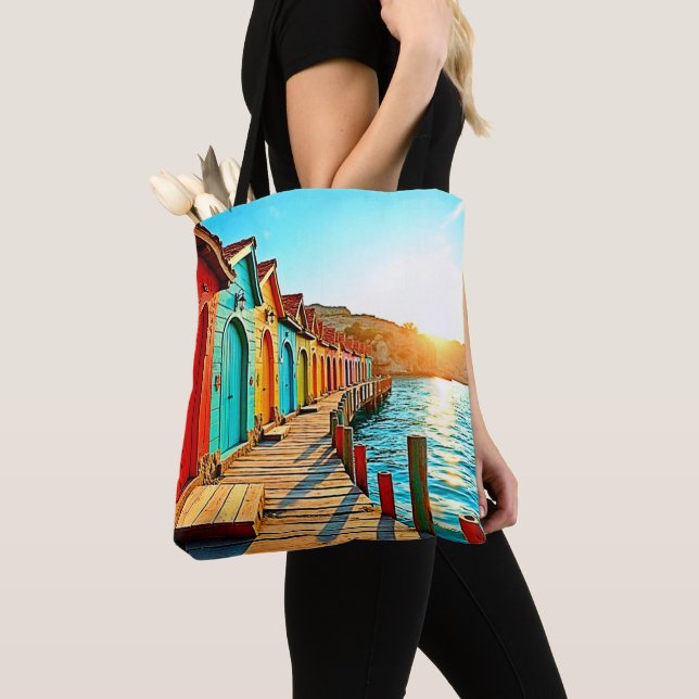 Tote Bag Sunset Bliss : Hues Balnéaires (De près)