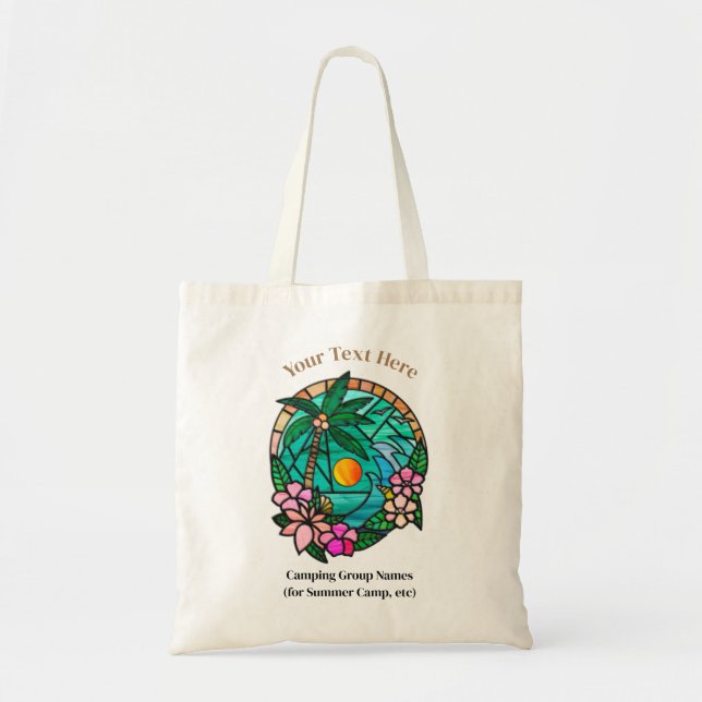 Tote Bag Sunset Vacance Summer Beach Texte personnalisé (Devant)