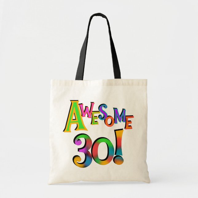 Tote Bag Super 30 T-shirts et cadeaux d'anniversaire (Devant)