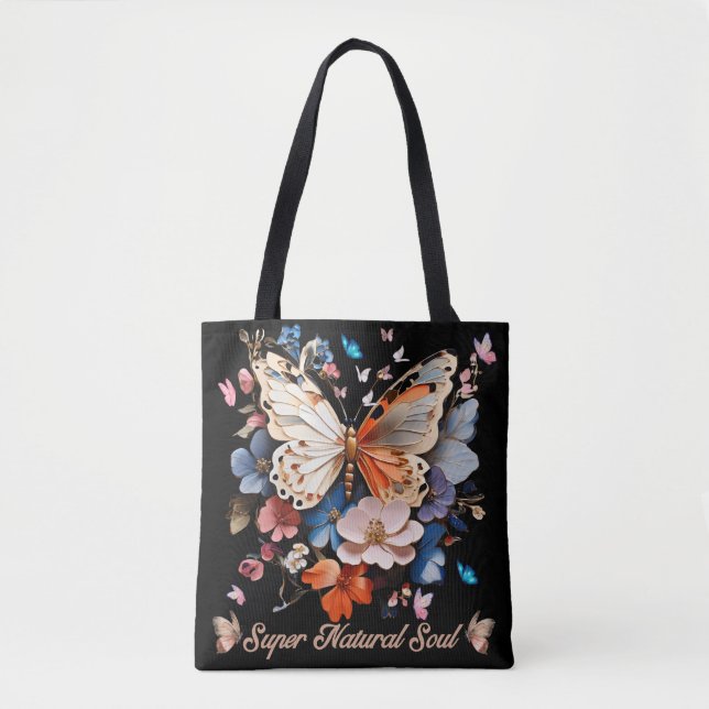 Tote Bag Super Âme Naturelle : Jardin des Papillons (Devant)