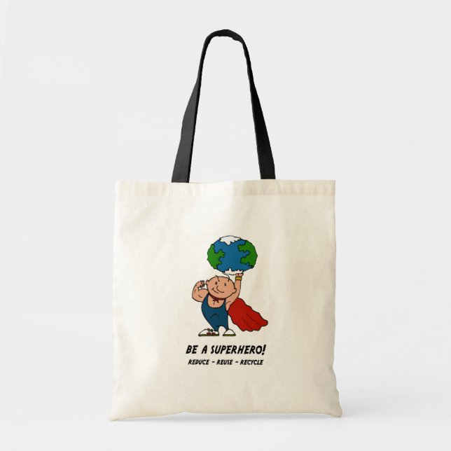 Tote Bag Super héros de jour de la terre (Devant)