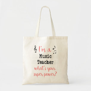 Tote Bag Super pouvoir Fourre-tout de professeur de musique