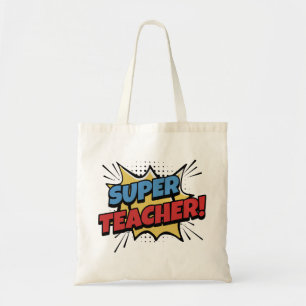 Tote Bag Super Professeur Style Bande Dessinée
