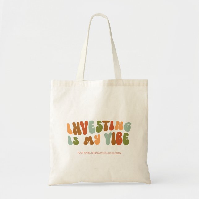Tote Bag Super Retro Investir est My Vibe, gestionnaire fin (Devant)