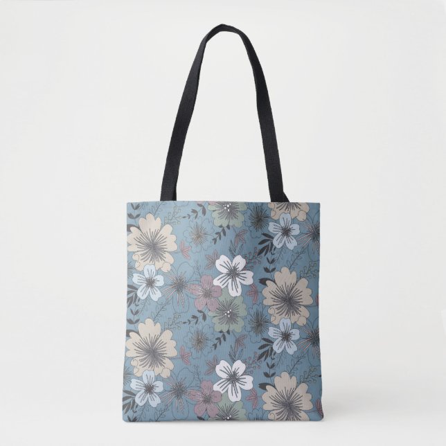 Tote Bag Superbe Pays Bleu Floral (Devant)