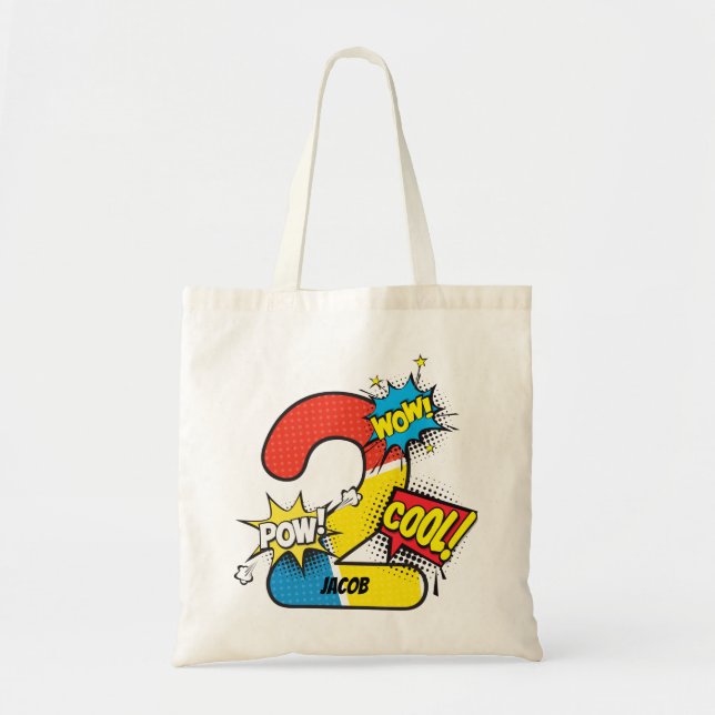 Tote Bag Superhero Comic Book 2e anniversaire (Devant)