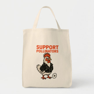 Tote Bag Support Polinators Cool Rooster in Leather Jacket