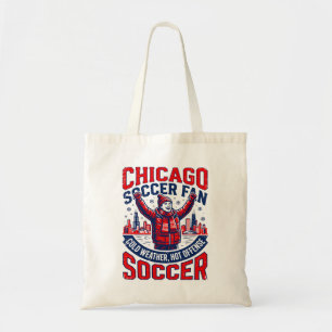 Tote Bag Supporter de football de Chicago en hiver hurlant