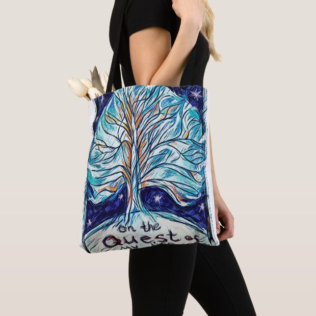 Tote Bag Sur la quête de ma vie - Arbre - Étoiles. (De près)