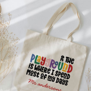Tote Bag Sur le terrain de jeu typographie moderne cadeau e