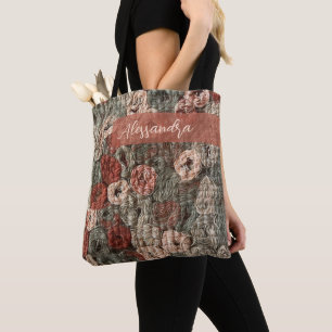 Tote Bag Sur-mesure Rétro Boho Brun Terracotta Maximaliste