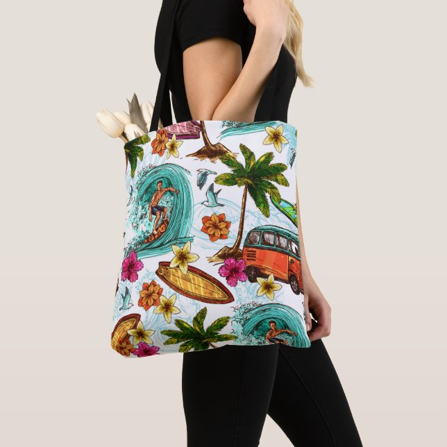 Tote Bag Surf cool motif (De près)