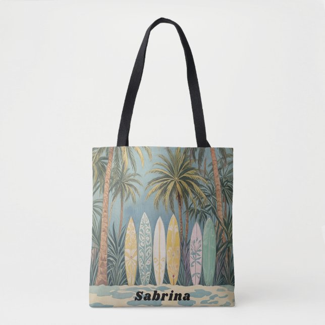 Tote Bag Surf Up, Style Pastel Personnalisé (Devant)