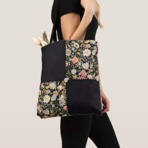 Tote Bag Surface composée de Patchwork d'inspiration vintag