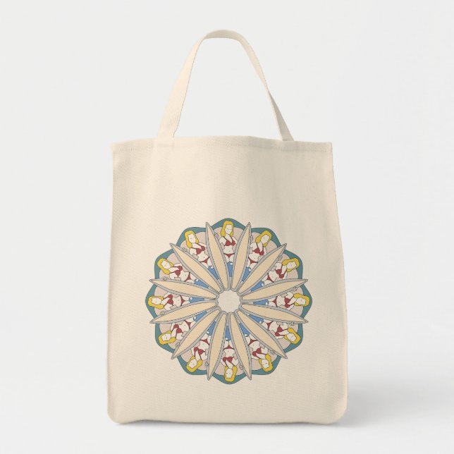 Tote Bag Surfer girl Mandala Female Surfer (Devant)