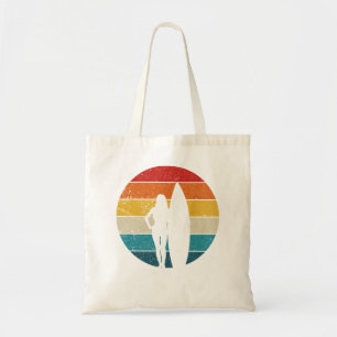 Tote Bag Surfer Girl, Vintage Retro Surfing 810