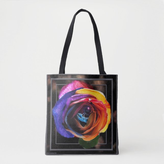 Tote Bag Surfer sur le Rose Rainbow (Devant)
