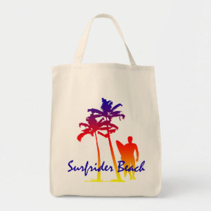Tote Bag Surfrider Beach Hawaiian Palm Tree Blend