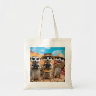Tote Bag Suricates déguisés en touristes avec des appareils