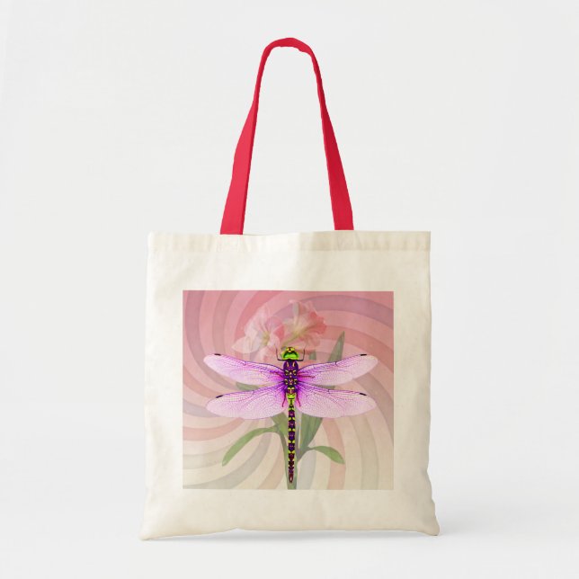Tote Bag Surreal 60's Theme Dragon Fly (Devant)