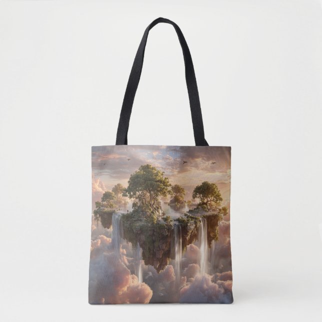 Tote Bag Surreal Floating Islands With Waterfalls (Devant)