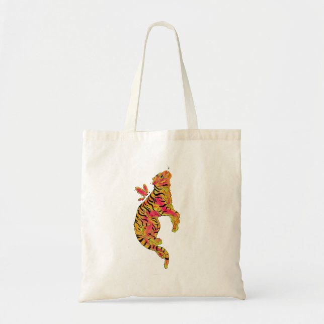 Tote Bag Surreal Neon Tiger (Devant)