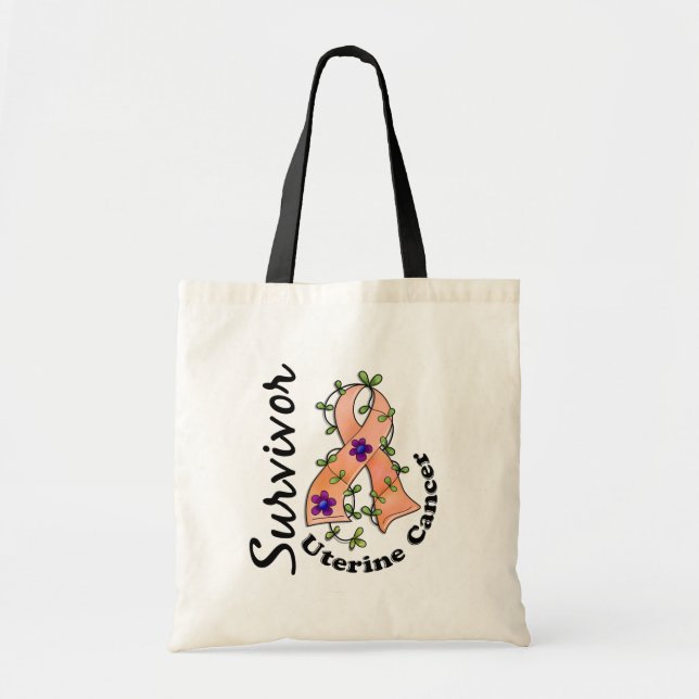 Tote Bag Survivant utérin 15 de Cancer (Devant)