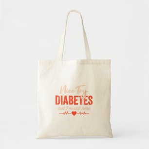 Tote Bag Survivante du diabète féminin, le diabète est là,