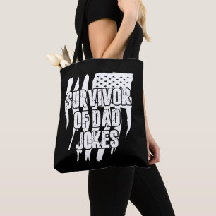 Tote Bag Survivor Of Papa Blague Vintage Distressed Us Drap