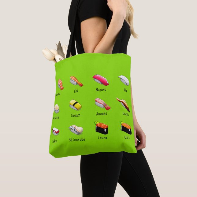 Tote Bag sushi de Wasabi cuisine japonaise mignonne (De près)