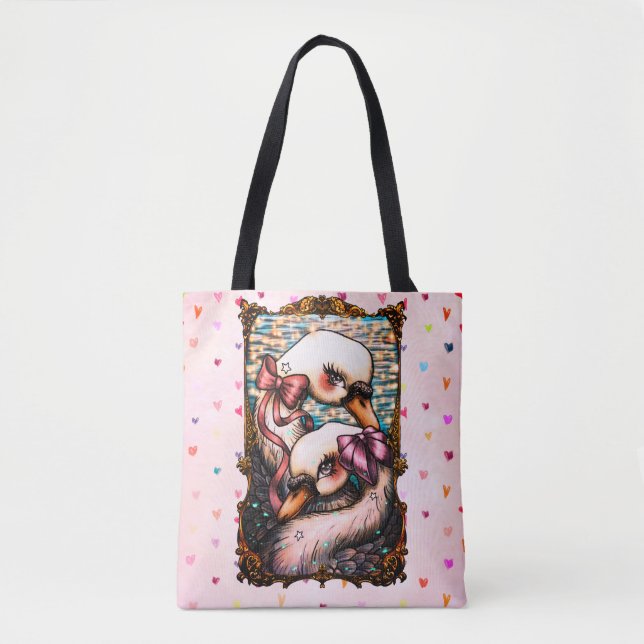 Tote Bag Swan lovers (Devant)