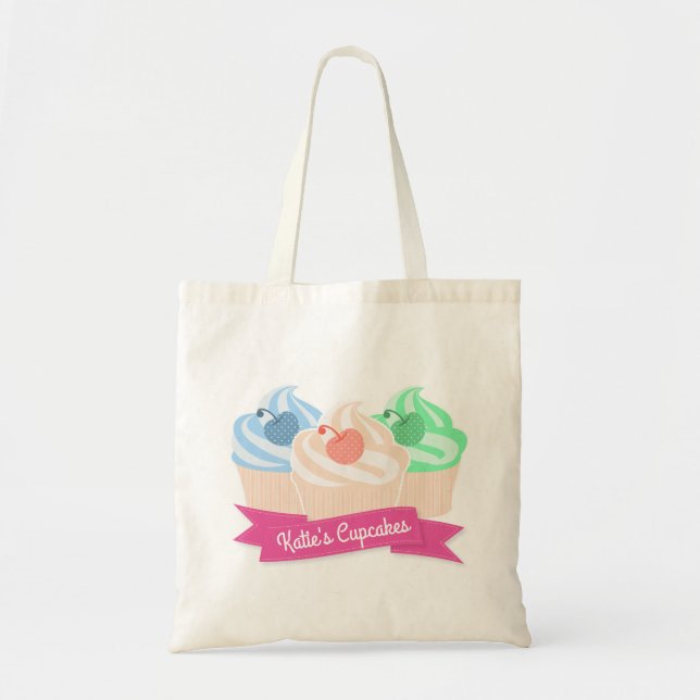 Tote Bag Sweet Cupcake Trio Personnalisé (Devant)