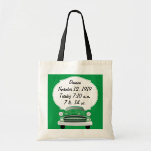 Tote Bag Sweet Green Retro Voiture Bébé Garçon Cadeaux