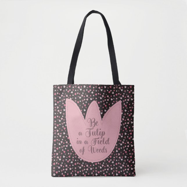Tote Bag Sweet Simple Tulip Motif rose - Toutes les directi (Devant)
