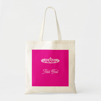 Tote Bag Sweet Sixteen White & Pink Tiara Bag Favour