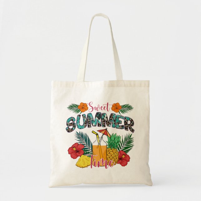 Tote Bag Sweet Summer Time Beach | Île tropicale (Devant)