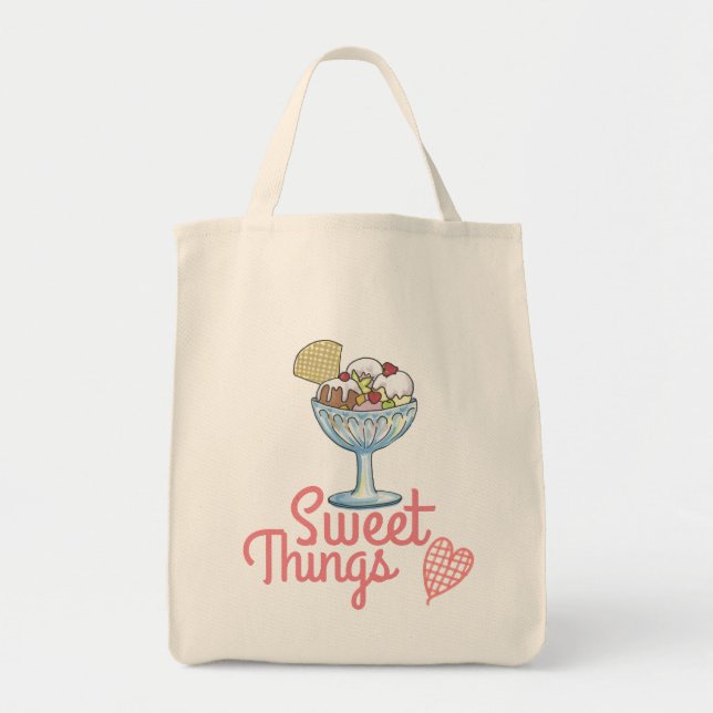 Tote Bag Sweet Things - Crème de glace Sundae (Devant)
