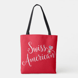 Tote Bag SWis American Entwins Hearts