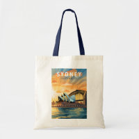 Sydney Australia Travel Art Vintage