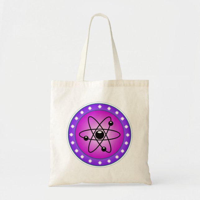 Tote Bag Symbole Atom sur un arrière - plan rose (Devant)