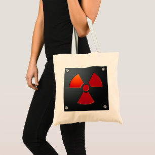 Tote Bag Symbole d'avertissement de radiation Panneau métal
