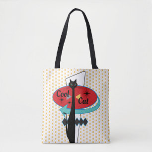 Tote Bag Symbole de chat Cool moderne de l'ère rétro atom