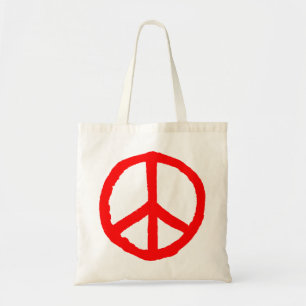 Tote Bag Symbole de la paix rude - Rouge