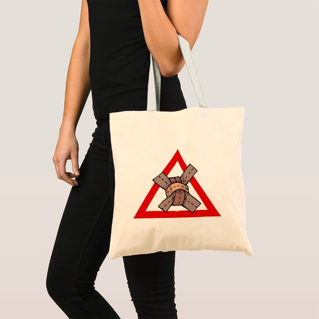 Tote Bag Symbole de la route d'avertissement de noeud de tr (Créateur téléchargé)