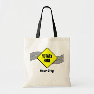 Tote Bag Symbole de la route jaune de la zone notaire Ville
