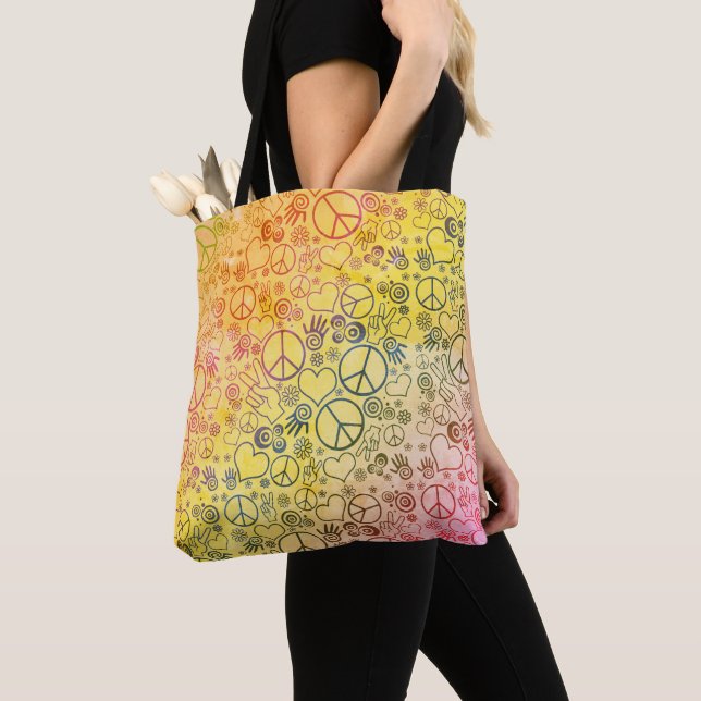 Tote Bag Symbole de l'amour pour la paix (De près)