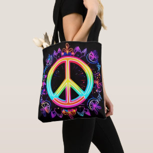 Tote Bag Symbole de paix arc-en-ciel Art