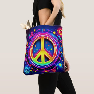 Tote Bag Symbole de paix arc-en-ciel Art