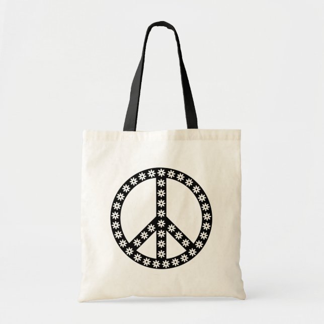 Tote Bag Symbole de paix de la marguerite (Devant)
