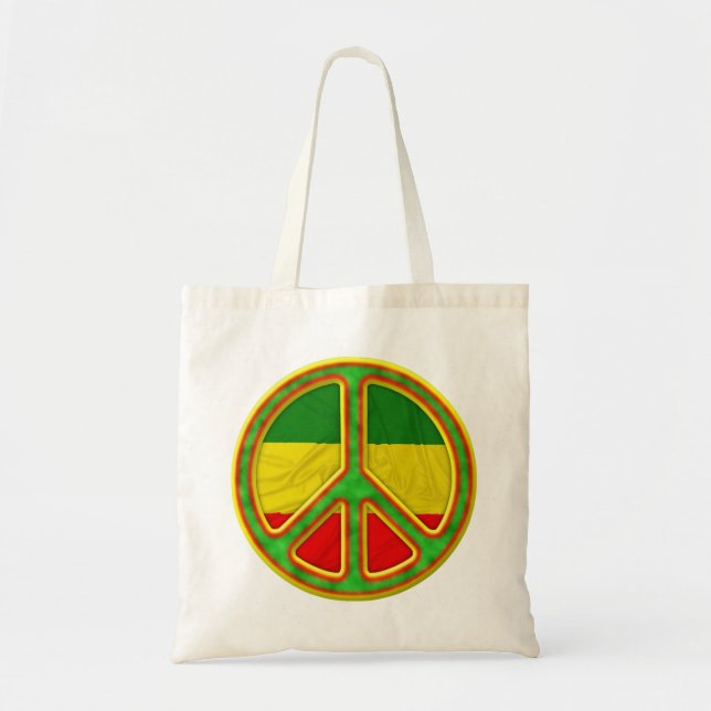 Tote Bag Symbole de paix de Rasta (Devant)